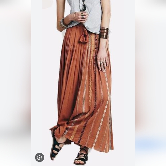 Free People FP One Kantha Embroidered Maxi Skirt - Picture 2 of 12
